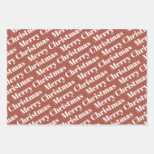 テラコッタクリスマス、木、水玉模様休日 ラッピングペーパーシート (正面2)