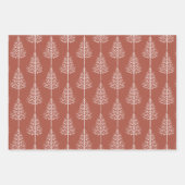 テラコッタクリスマス、木、水玉模様休日 ラッピングペーパーシート (正面)