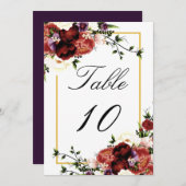 テラコッタクリームバー結婚ガンディのテーブル番号 案内状 (正面/裏面)