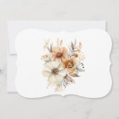 テラコッタクリームフローラ結婚式の日付カードを保存 カード (裏面)