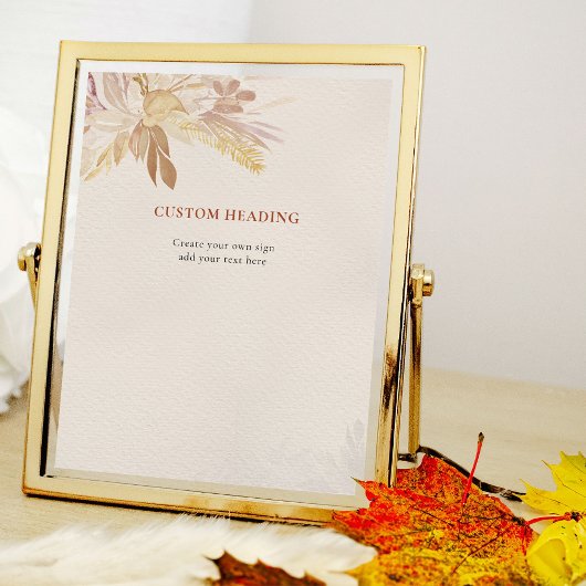 テラコッタクリームボタニカルリーフ独自の作成 ポスター