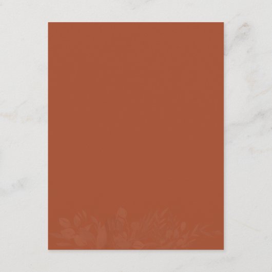 テラコッタクリームボタニカルリーフ結婚ズ詳細 エンクロージャーカード (裏面)