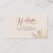 テラコッタクリームボタニカル結婚ウェブサイト エンクロージャーカード (正面)
