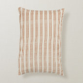 テラコッタクリームミニマモダンリストストライプボホ アクセントクッション (裏面(縦))