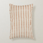 テラコッタクリームミニマモダンリストストライプボホ アクセントクッション (正面(垂直))