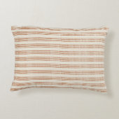 テラコッタクリームミニマモダンリストストライプボホ アクセントクッション (裏面)