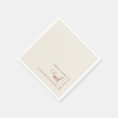 テラコッタクリームミニマモダンリスト結婚ズ スタンダードカクテルナプキン (角)