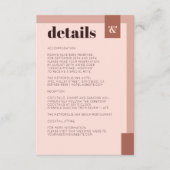 テラコッタクリームモモダンノグラム結婚ズ詳細 エンクロージャーカード (正面)
