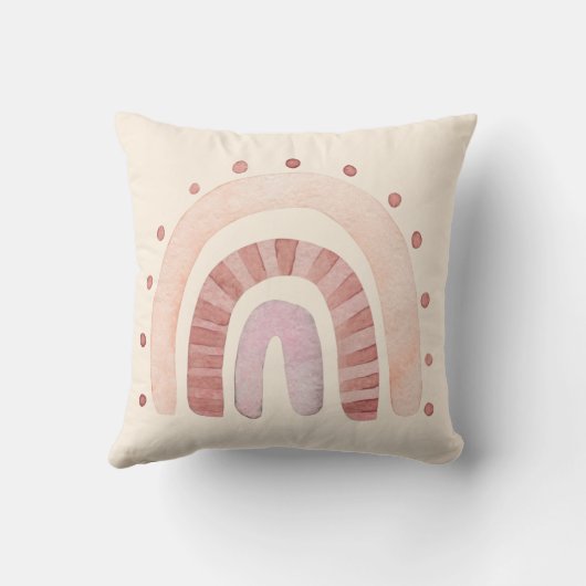 テラコッタクリーム ボヘミアンレインボー ベビーサークルスロー枕 クッション (裏面)
