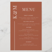 テラコッタクリーン結婚ラインのディナーメニュー (正面)