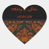 テラコッタクレイアース結婚トーンの日付 ハートシール (正面)