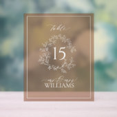 テラコッタクレストモノグラム結婚のテーブル番号 アクリルサイン (ニュートラル)