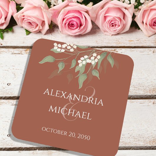 テラコッタグエレガントリーナリーラパサンド スクエアペーパーコースター