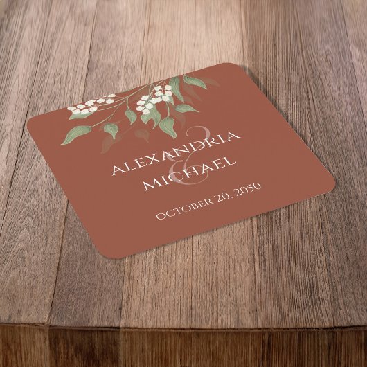 テラコッタグエレガントリーナリーラパサンド スクエアペーパーコースター