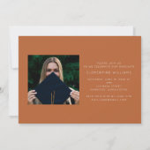 テラコッタグラッドブロックモダン写真卒業 招待状 (裏面)