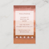 テラコッタグラデーションウォーター・カラー・ソーシャル・メディ自然ア 名刺 (裏面)