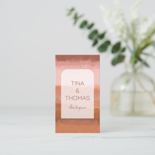 テラコッタグラデーションウォーター・カラー・ソーシャル・メディ自然ア 名刺 (スタンド正面)