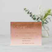 テラコッタグラデーションミニマリストボホRSVPバラ金ゴールド 箔招待状ポストカード (立ち正面)