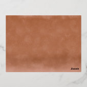 テラコッタグラデーションミニマリストボホRSVPバラ金ゴールド 箔招待状ポストカード (裏面)