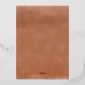 テラコッタグラデーションミニマリスト結婚ボホのバラ金ゴールド 箔招待状 (裏面)