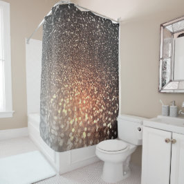 テラコッタグラデーション銅輝く光沢のあるグリッター シャワーカーテン
