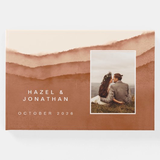 テラコッタグラデーション |の結婚ゲストブック ゲストブック (正面)