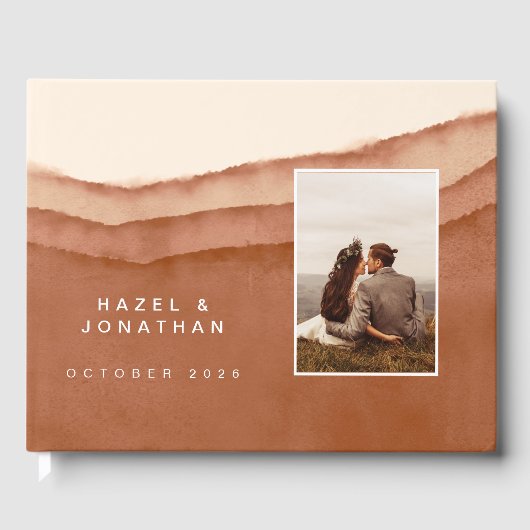 テラコッタグラデーション |の結婚ゲストブック ゲストブック (正面)