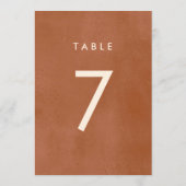 テラコッタグラデーション |ミニマリストBohoテーブル番号 招待状 (裏面)