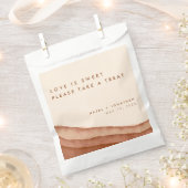 テラコッタグラデーション |ミニマリストBoho結婚式の引き出物B フェイバーバッグ (クリップ留めされた状態)