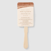 テラコッタグラデーション |ミニマリストBoho結婚式 プログラム ハンドファン (正面)