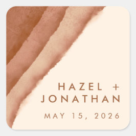 テラコッタグラデーション |ミニマリストBoho スクエアシール