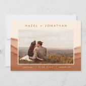 テラコッタグラデーション |ミニマル写真日付の保存 案内状 (正面)