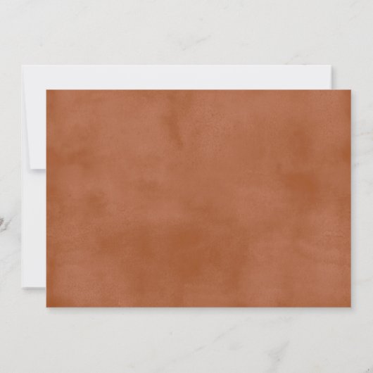 テラコッタグラデーション |ミニマル写真日付の保存 案内状 (裏面)