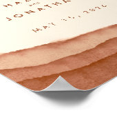 テラコッタグラデーション |ミニマル結婚主義Bohoへようこそ ポスター (角)