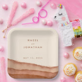 テラコッタグラデーション |ミニマル結婚主義Boho ペーパープレート (パーティー)