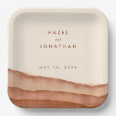 テラコッタグラデーション |ミニマル結婚主義Boho ペーパープレート (正面)