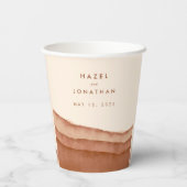 テラコッタグラデーション |ミニマル結婚主義Boho 紙コップ (裏面)