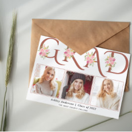 テラコッタグラードタイポグラフィピンクのバラ写真 案内状