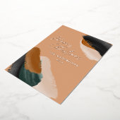 テラコッタグリーンのモダンなミニマルユニークな水彩 箔シーズンカード (回転した状態)