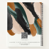 テラコッタグリーンの現代的でミニマルな写真抽象 ノートブック (裏面)