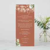 テラコッタグリーンウェディングサンクスプレイスカード メニュー (スタンド正面)
