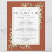 テラコッタグリーンウェディングスケジュールタイムライン (正面)