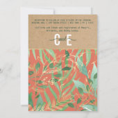 テラコッタグリーンウォーター離れカラーズクラフト結婚ズ 招待状 (裏面)