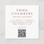 テラコッタグリーンジュエリーデザイナー スクエア名刺 (裏面)