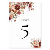 テラコッタグリーンフローラナンバーカード テーブルナンバー (裏面)