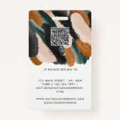 テラコッタグリーンモダン写ミニマル真抽象芸術 バッジ (裏面)