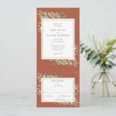 テラコッタグリーンリーオールインワン結婚式招待状 招待状 (スタンド正面)