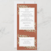 テラコッタグリーンリーオールインワン結婚式招待状 招待状 (裏面)