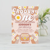 テラコッタグルーヴィワンレトロ1st誕生日 招待状 (スタンド正面)