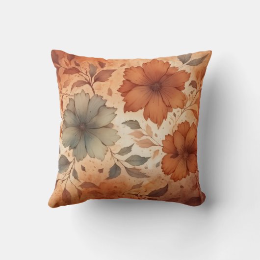 テラコッタグレーフローラウォームアーストーン クッション (裏面)